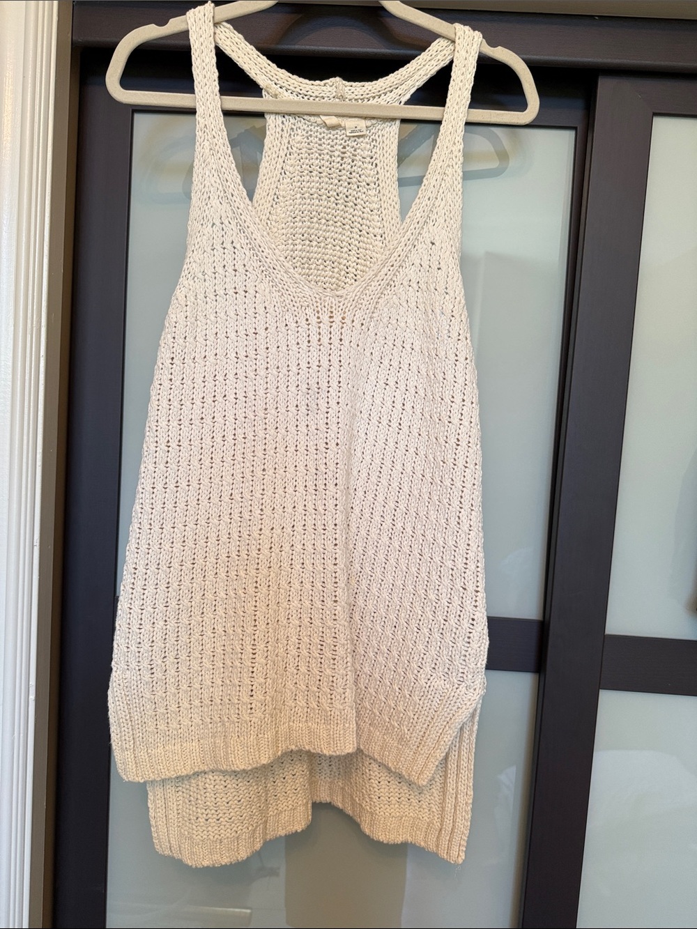 Anthropologie Moth Cream Crochet Tank
